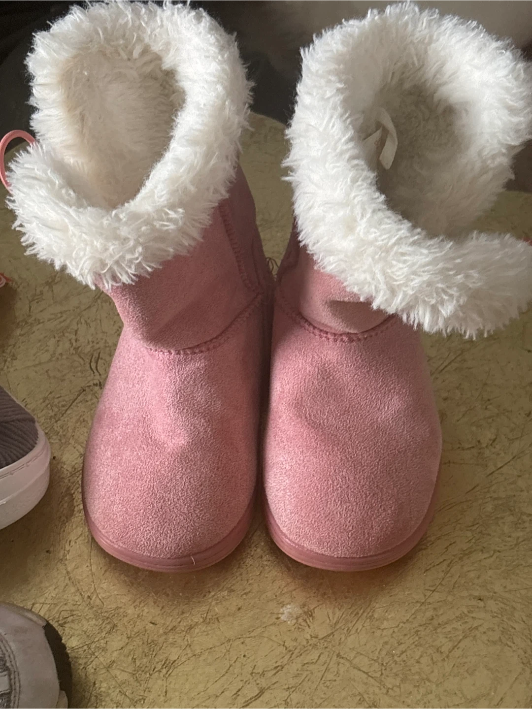 Wonder Nation Pink Faux Suede Snow Boots with Faux Fur Trim - photo 2