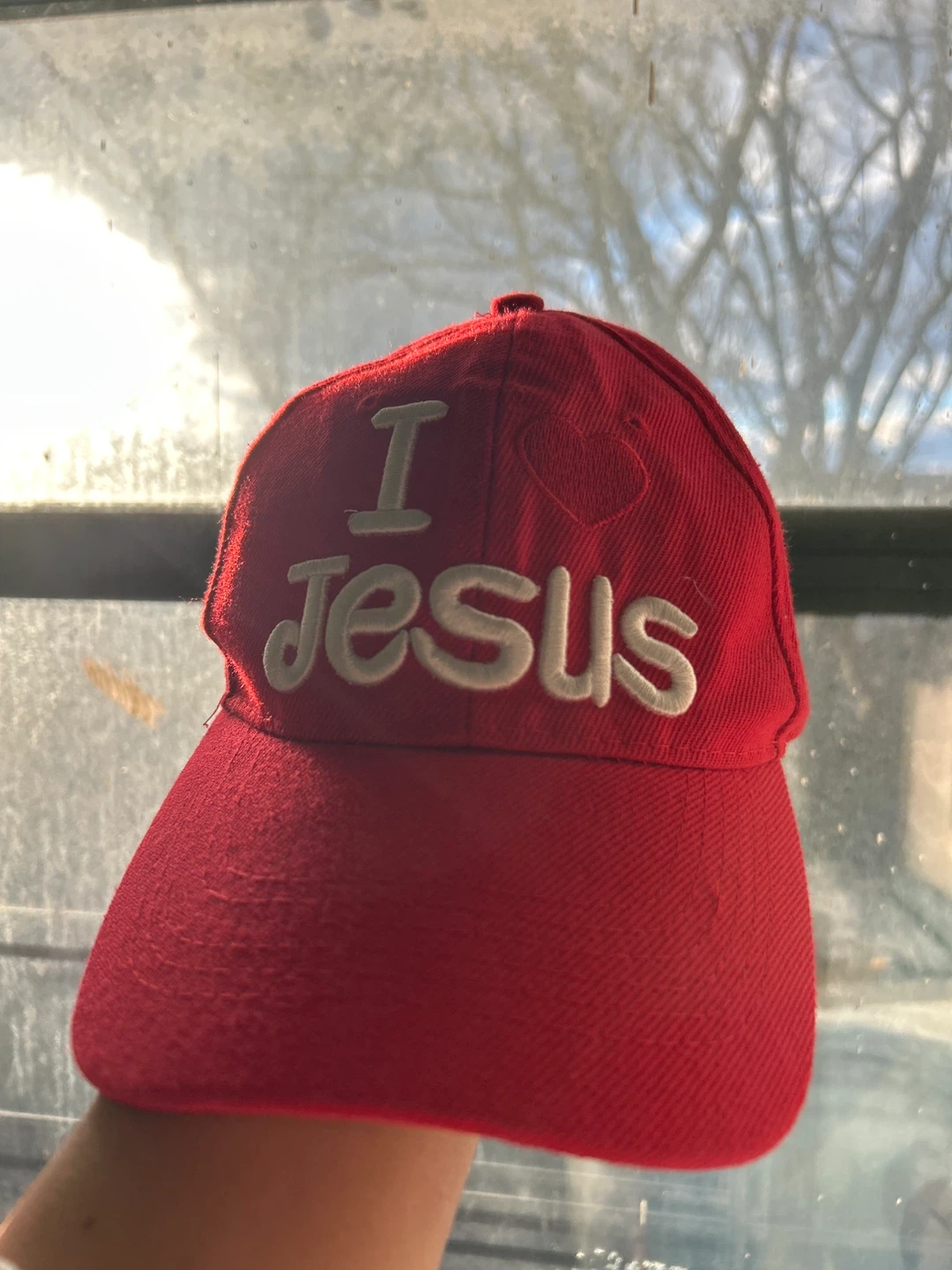 Red I Love Jesus Baseball Cap