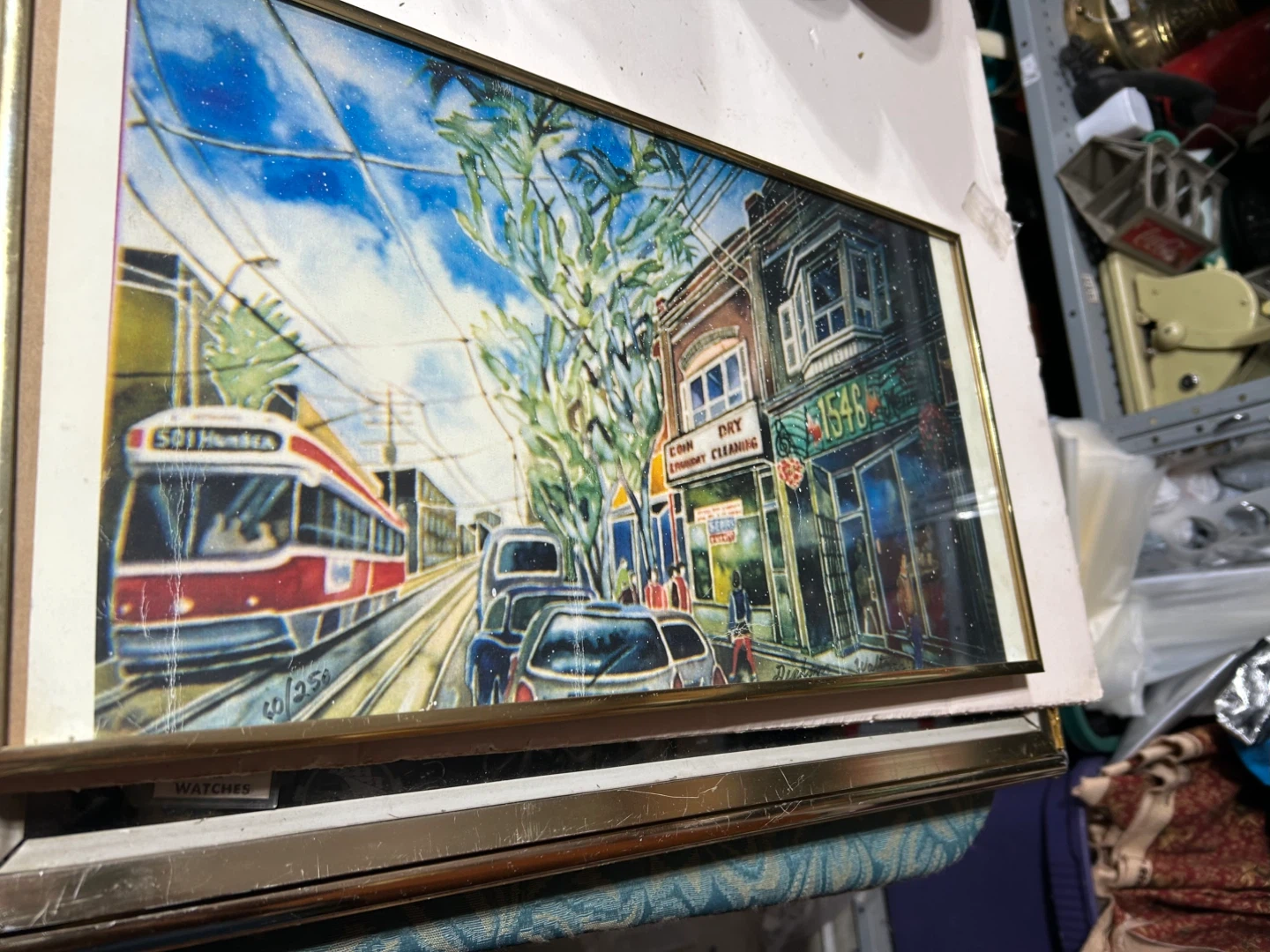 Framed Artwork - Toronto Streetcar Scene