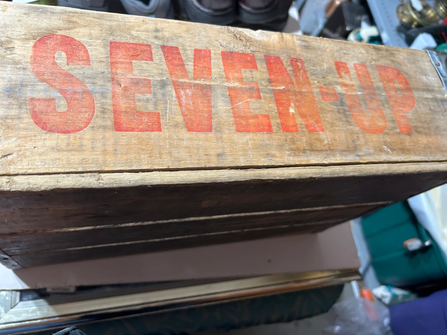 Vintage Seven-Up Wooden Soda Crate
