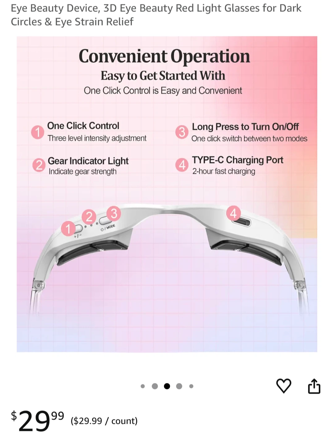 3D Eye Beauty Device with Red Light - photo 4