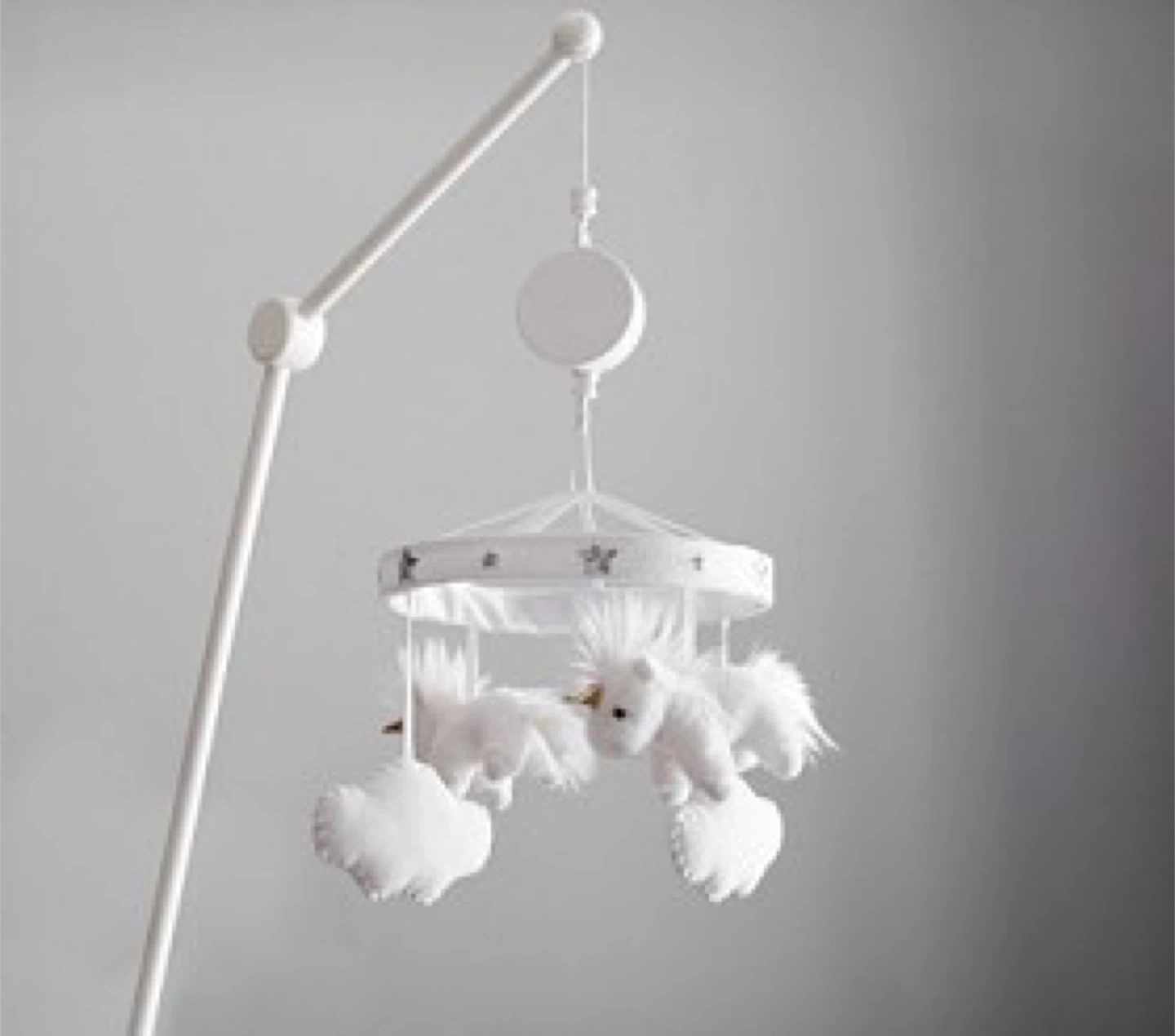 White Unicorn and Cloud Baby Mobile