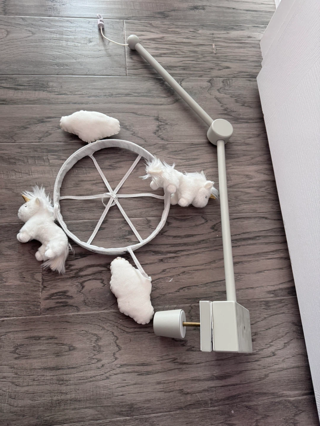 White Unicorn and Cloud Baby Mobile - photo 2