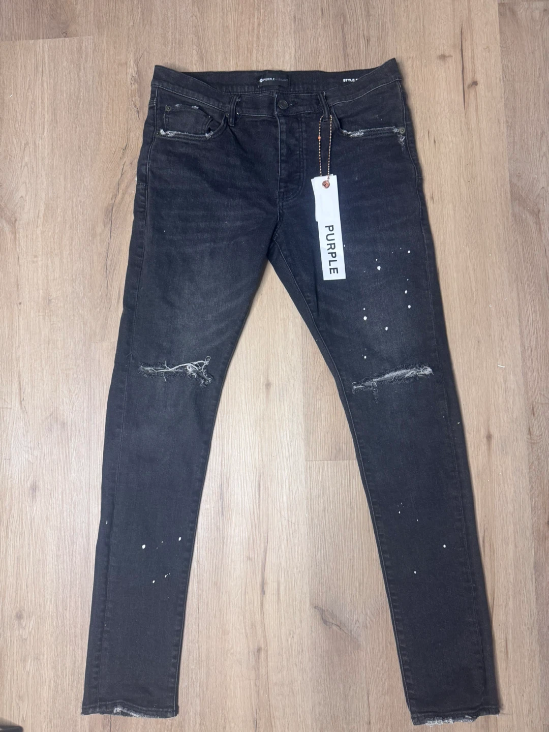 Purple Brand Men's Black Distressed Jeans