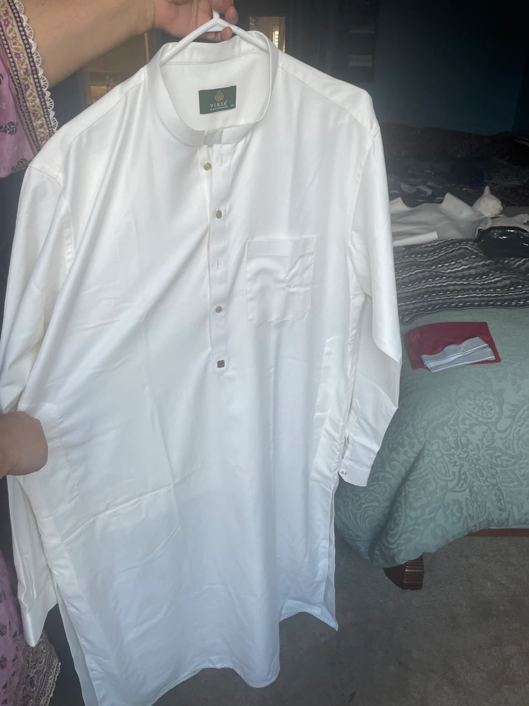 Versa White Kurta Shalwar Set with Vest - XL - photo 3