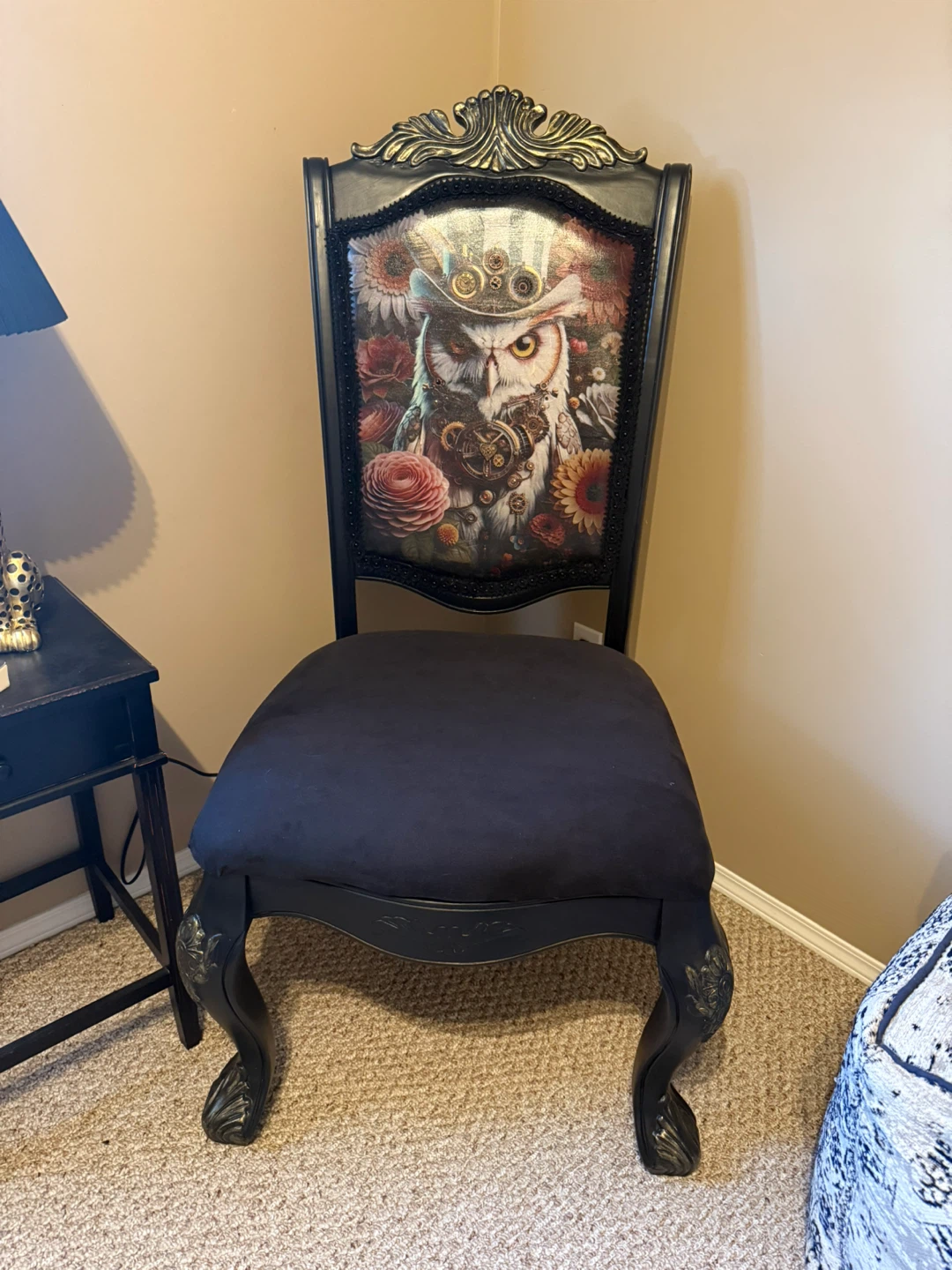 Steampunk Owl Accent Chair