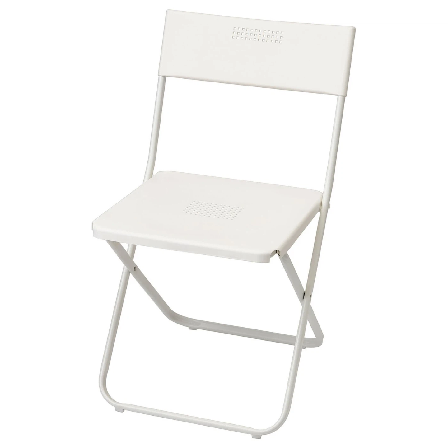 2 IKEA Folding Chairs - White - Space Saving