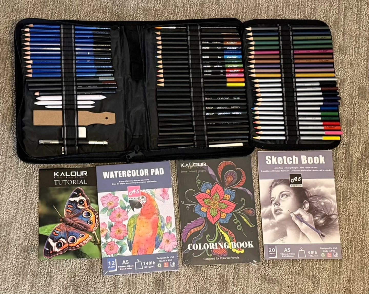 Kalour Art Supplies Set with Drawing Pencils & Sketchbook - photo 2