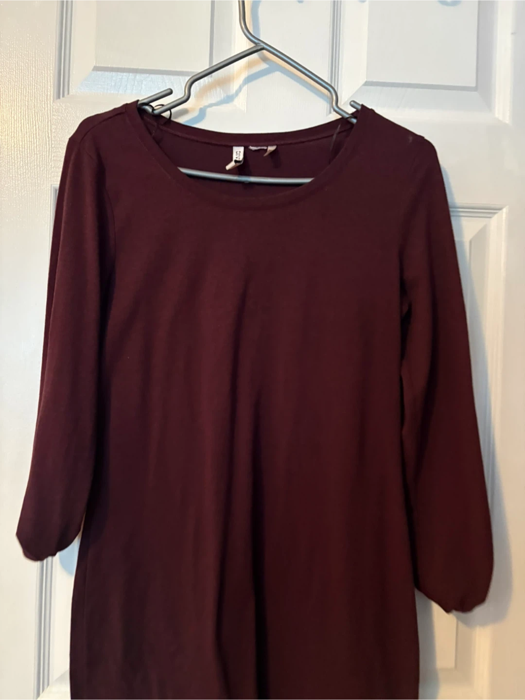 H&M Divided Burgundy Crew Neck Dress
