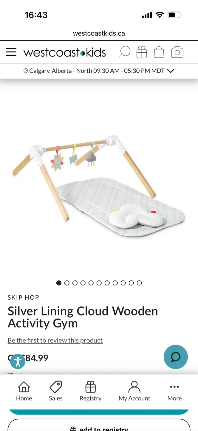 Skip hop silver lining cloud wooden activity gym Tummy Time - photo 3