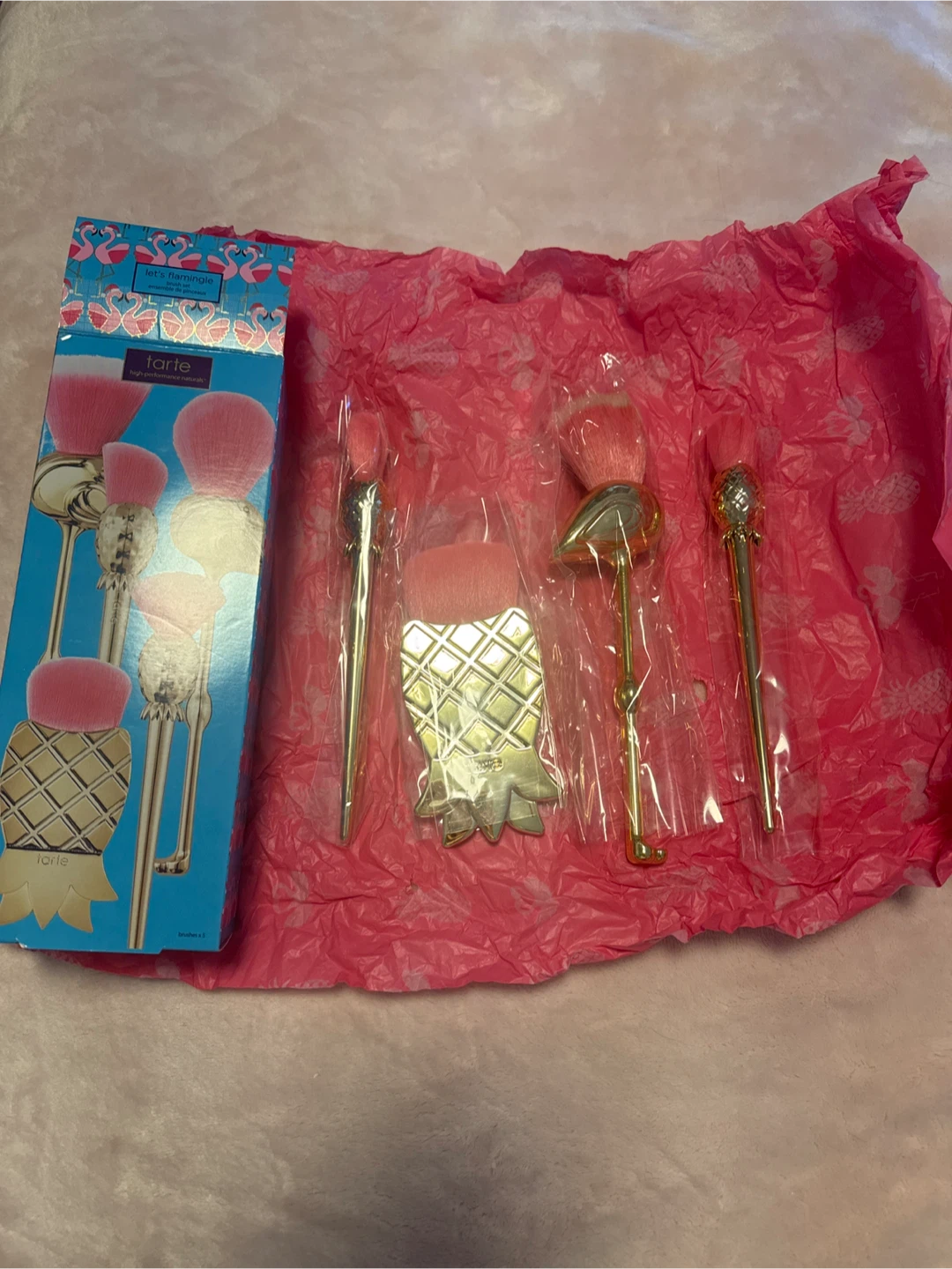 Tarte Pineapple & Flamingo Makeup Brush Set