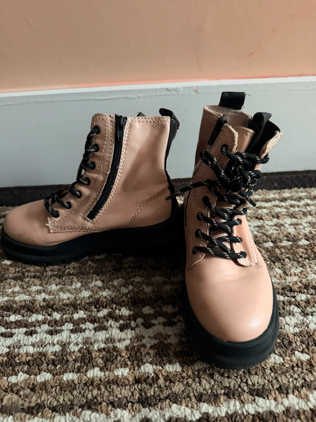 Pink Zara Combat Boots Size 30 - photo 2