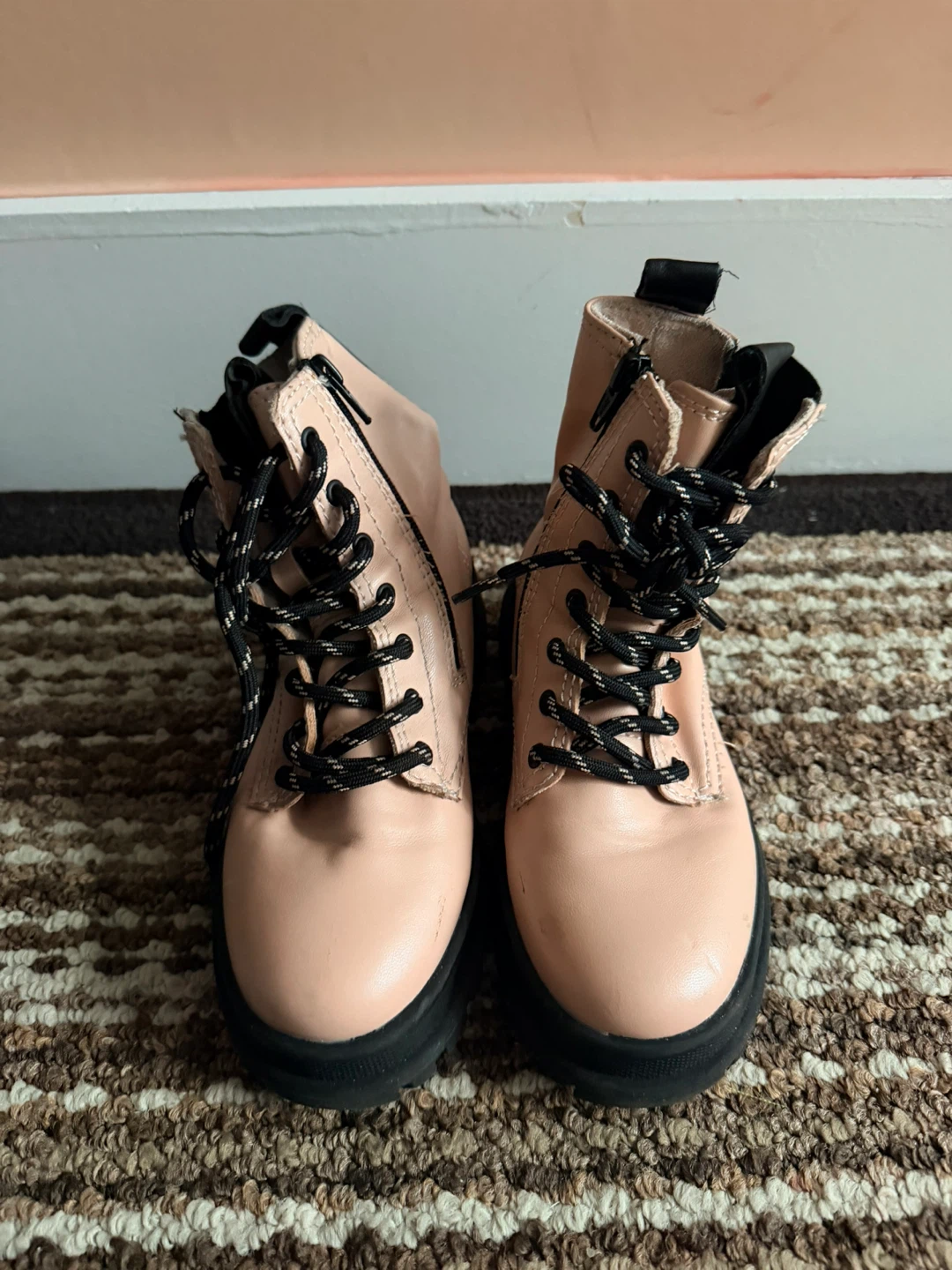 Pink Zara Combat Boots Size 30