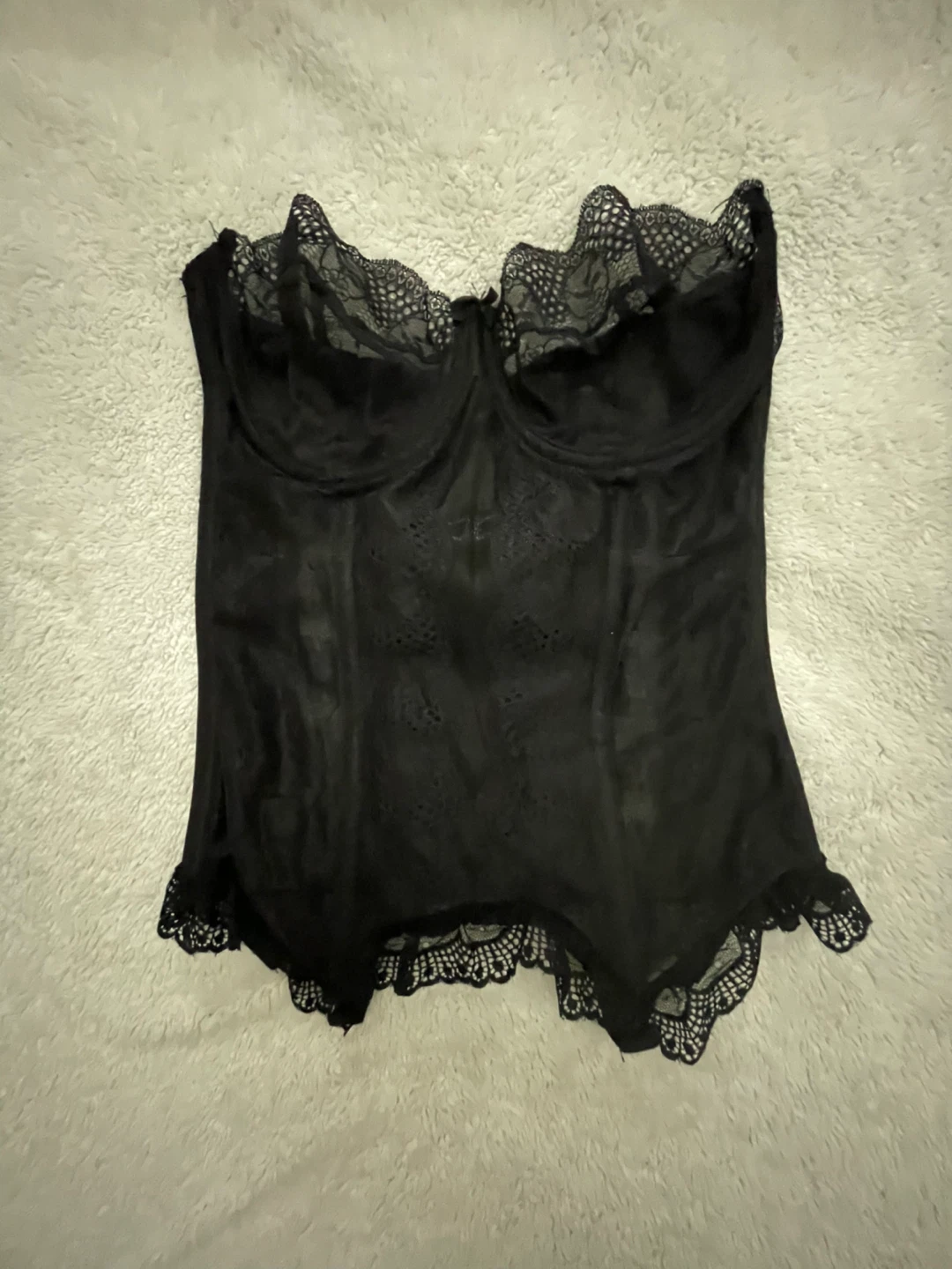 Black Lace Corset Bustier
