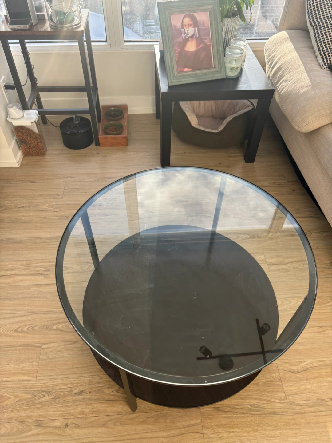 Round Glass Top Coffee Table 75 cm - photo 3