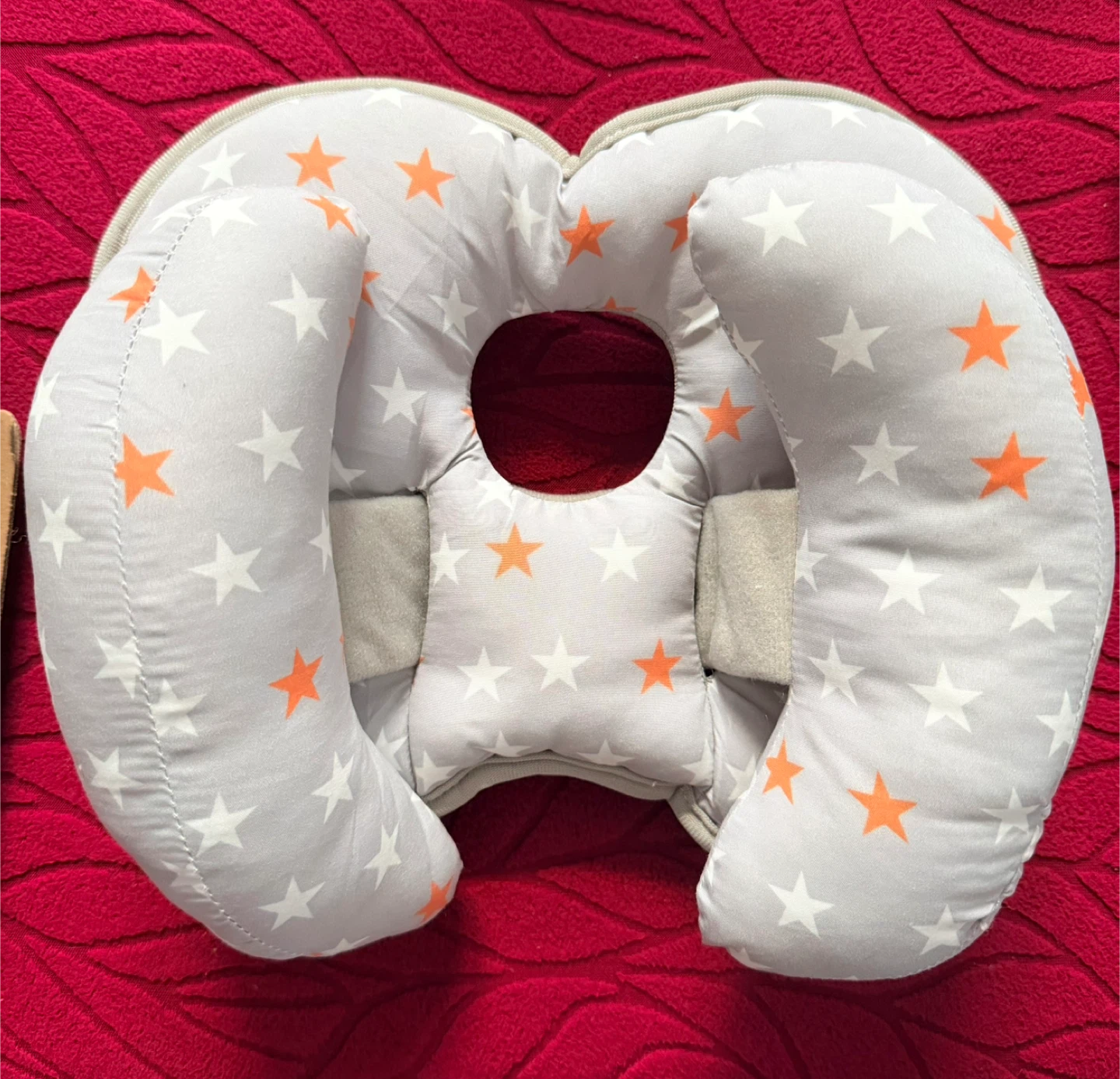 Baby Head Support Pillow - Gray with Stars