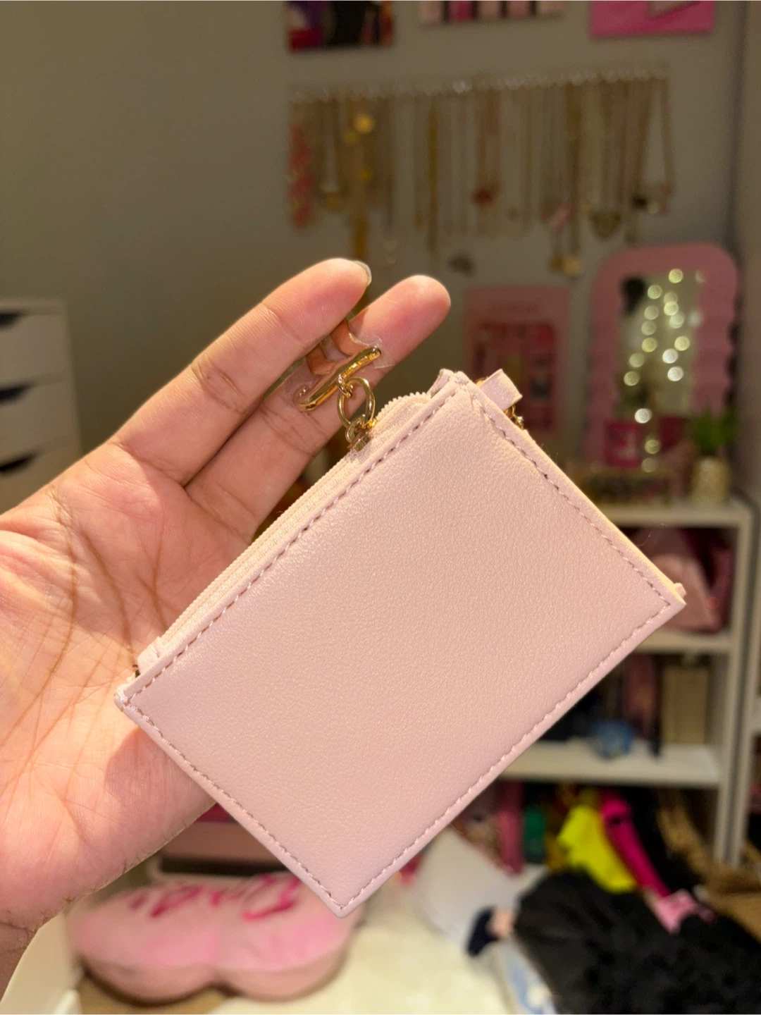 Juicy Couture baby Pink Card Holder with Gold  Zipper Pouch - photo 3