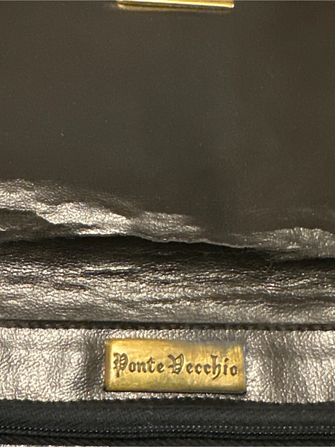 Black Leather evening clutch purse - photo 3