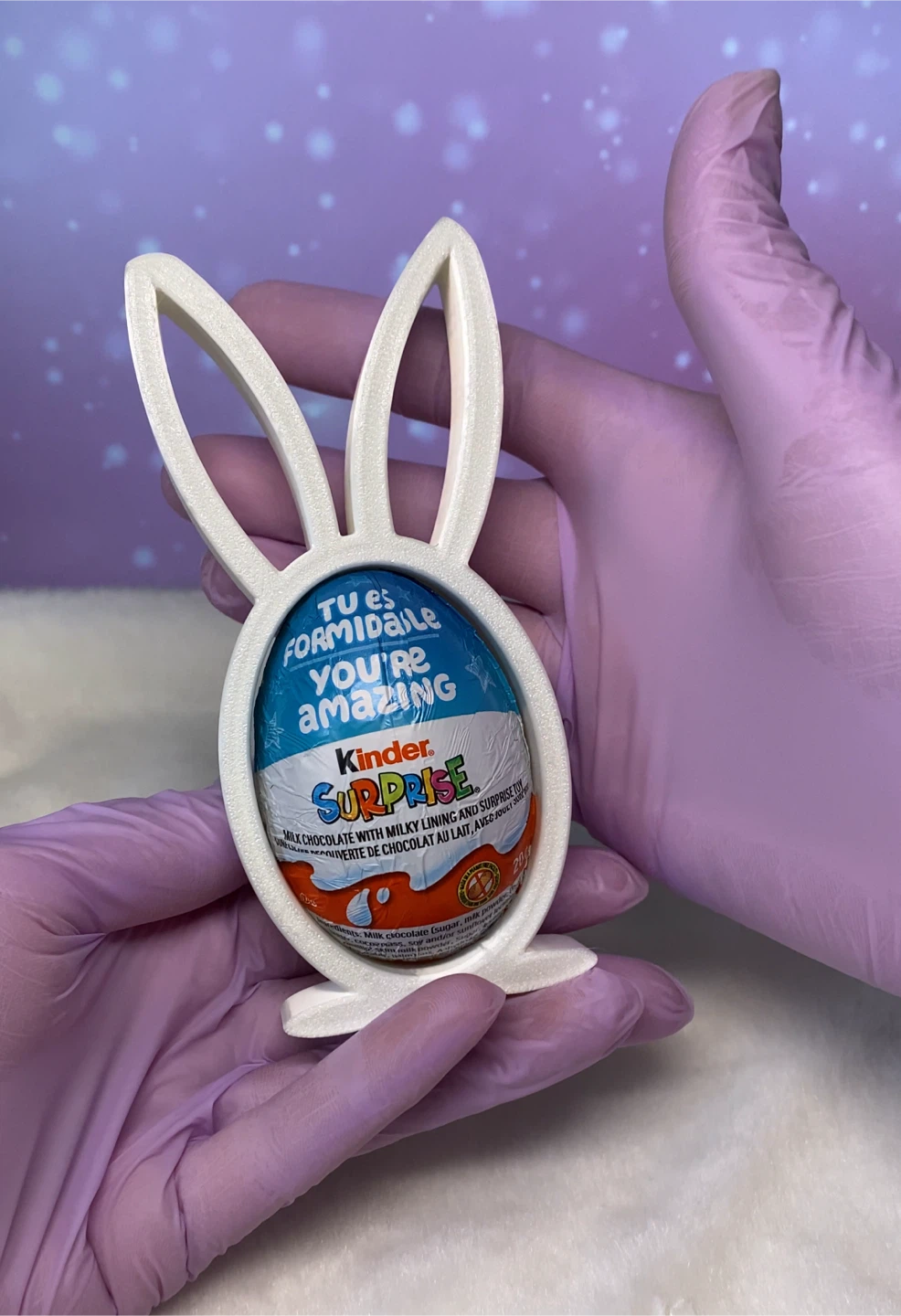 3D Printed Bunny Kinder Egg Holder Stand - photo 2
