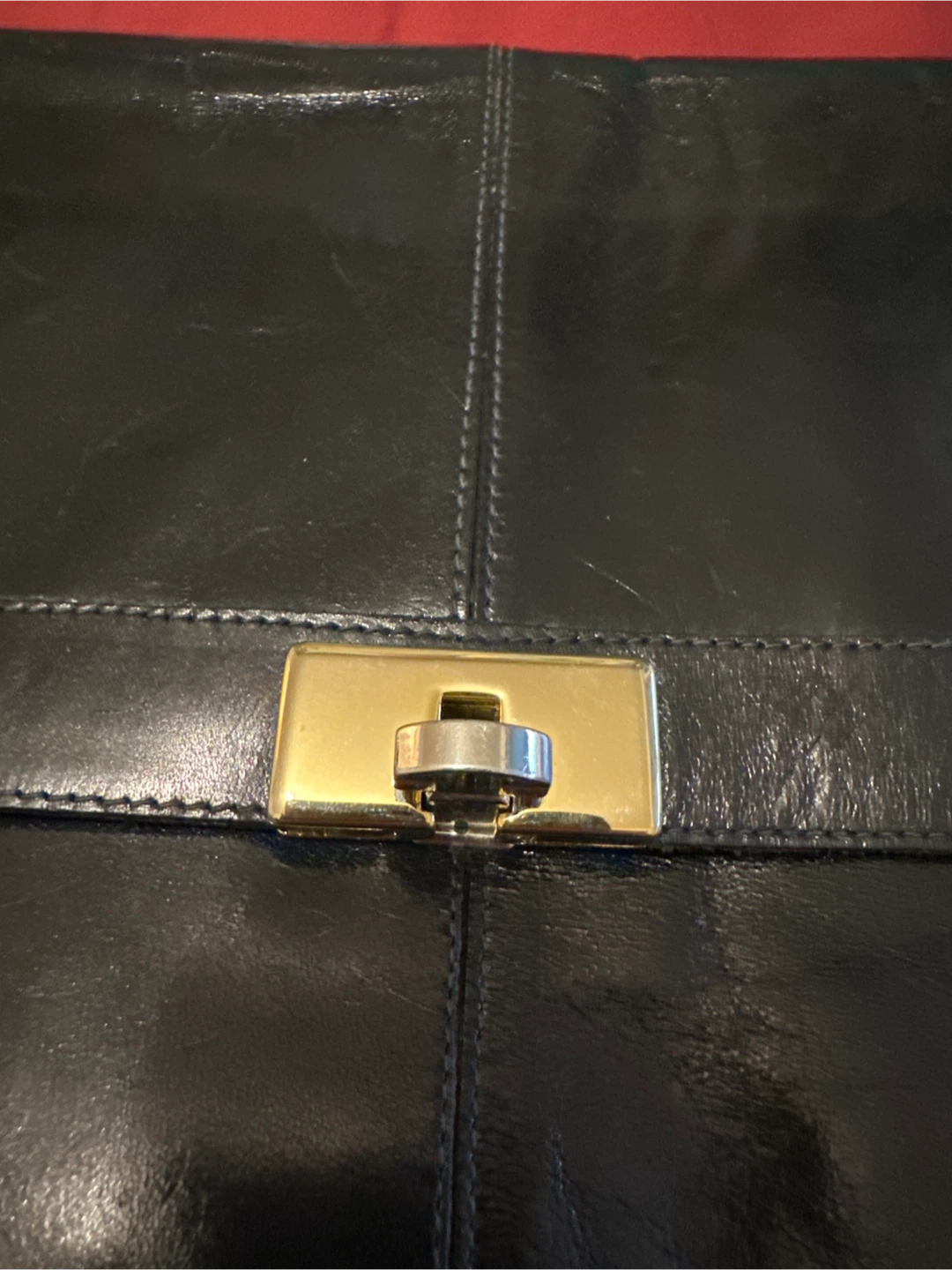 Black Leather evening clutch purse - photo 4