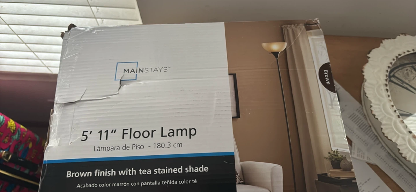 Mainstays 71" Brown Floor Lamp, Modern Design - photo 4