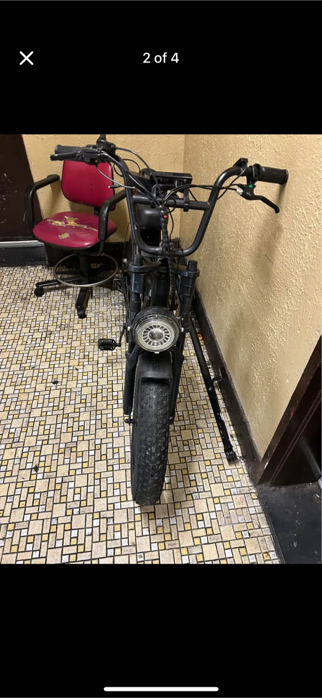 Black Electric Bicycle with Digital Display