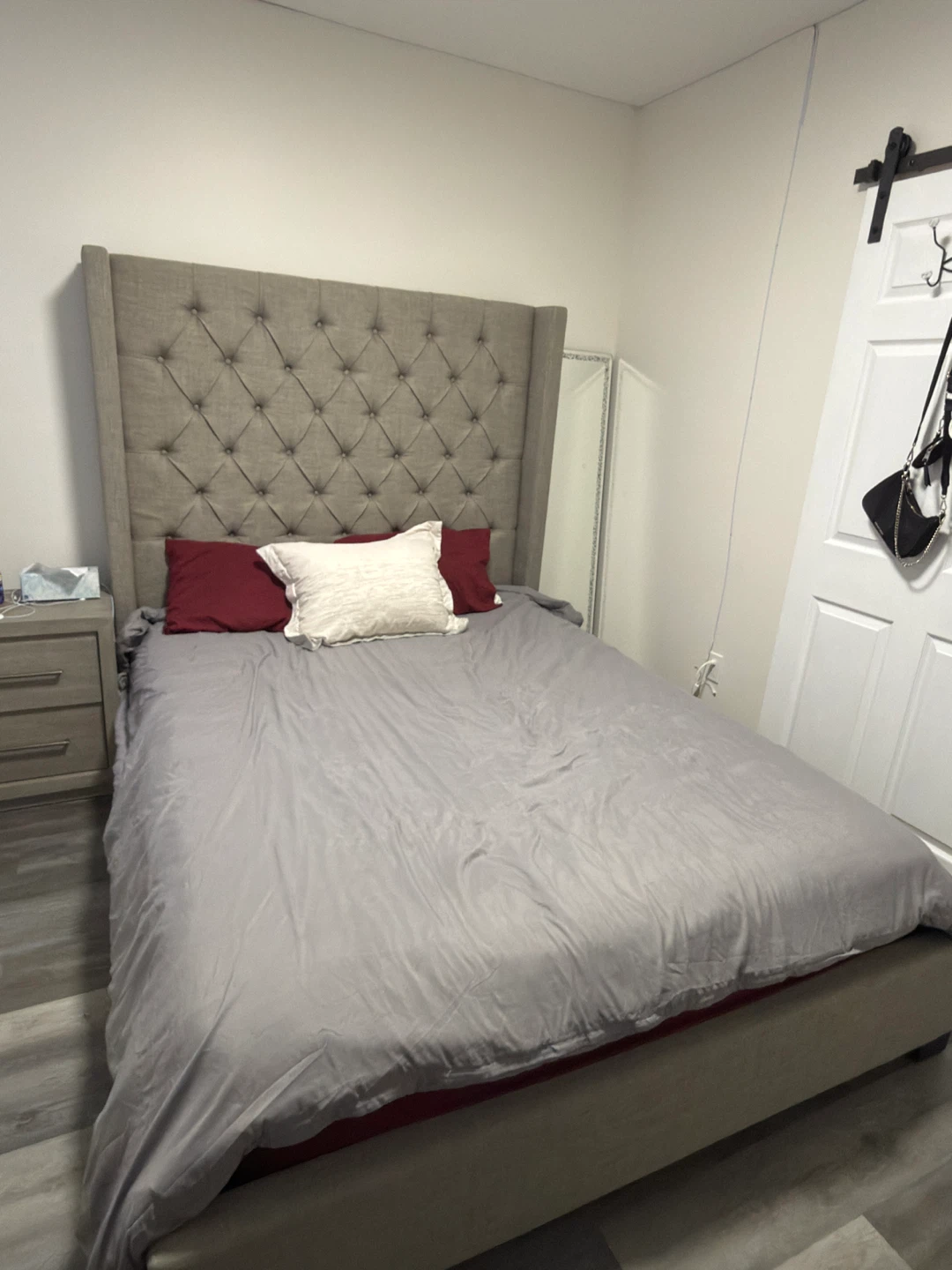 Tufted Wingback Upholstered Bed Frame
