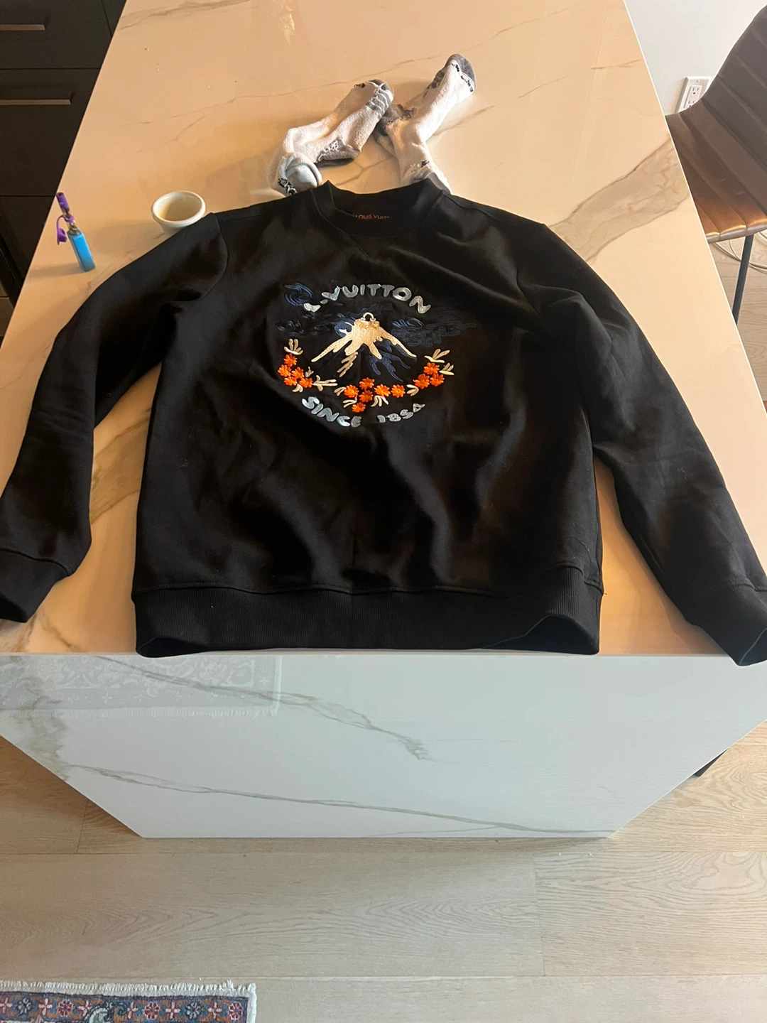 Louis Vuitton Black Embroidered Crewneck Sweater - photo 5