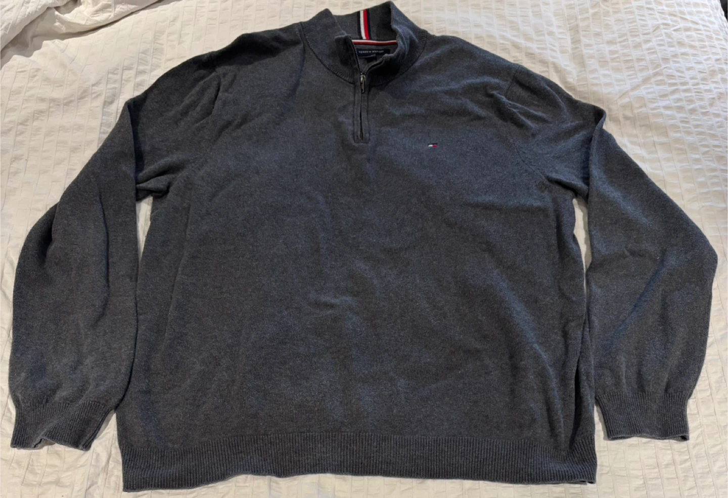 Tommy Hilfiger Men's Quarter Zip Sweater - Dark Grey - photo 2