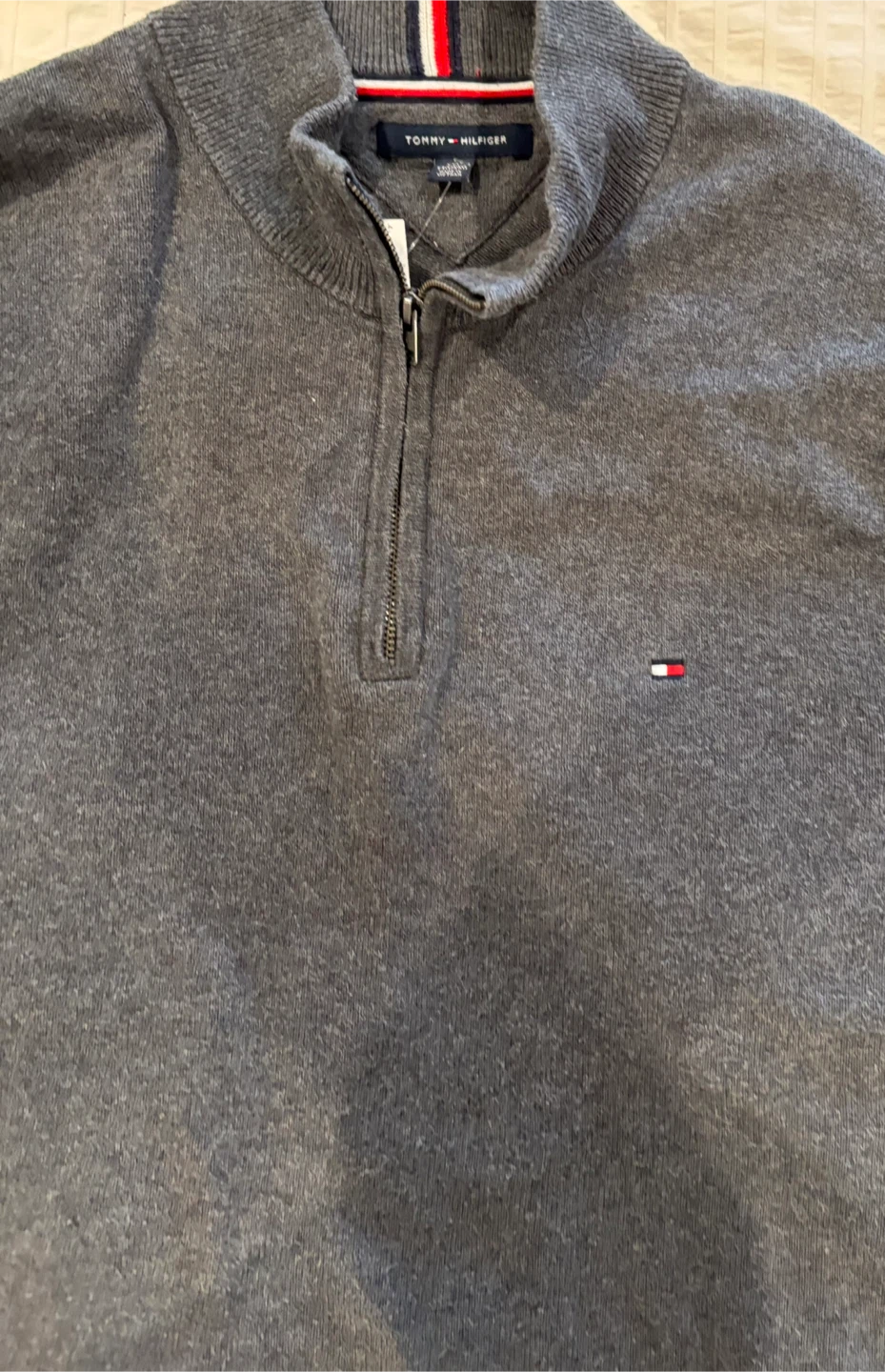 Tommy Hilfiger Men's Quarter Zip Sweater - Dark Grey - photo 3