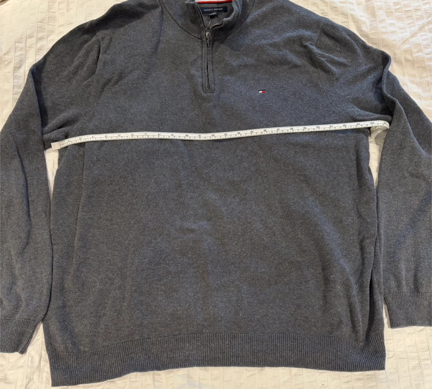 Tommy Hilfiger Men's Quarter Zip Sweater - Dark Grey - photo 5