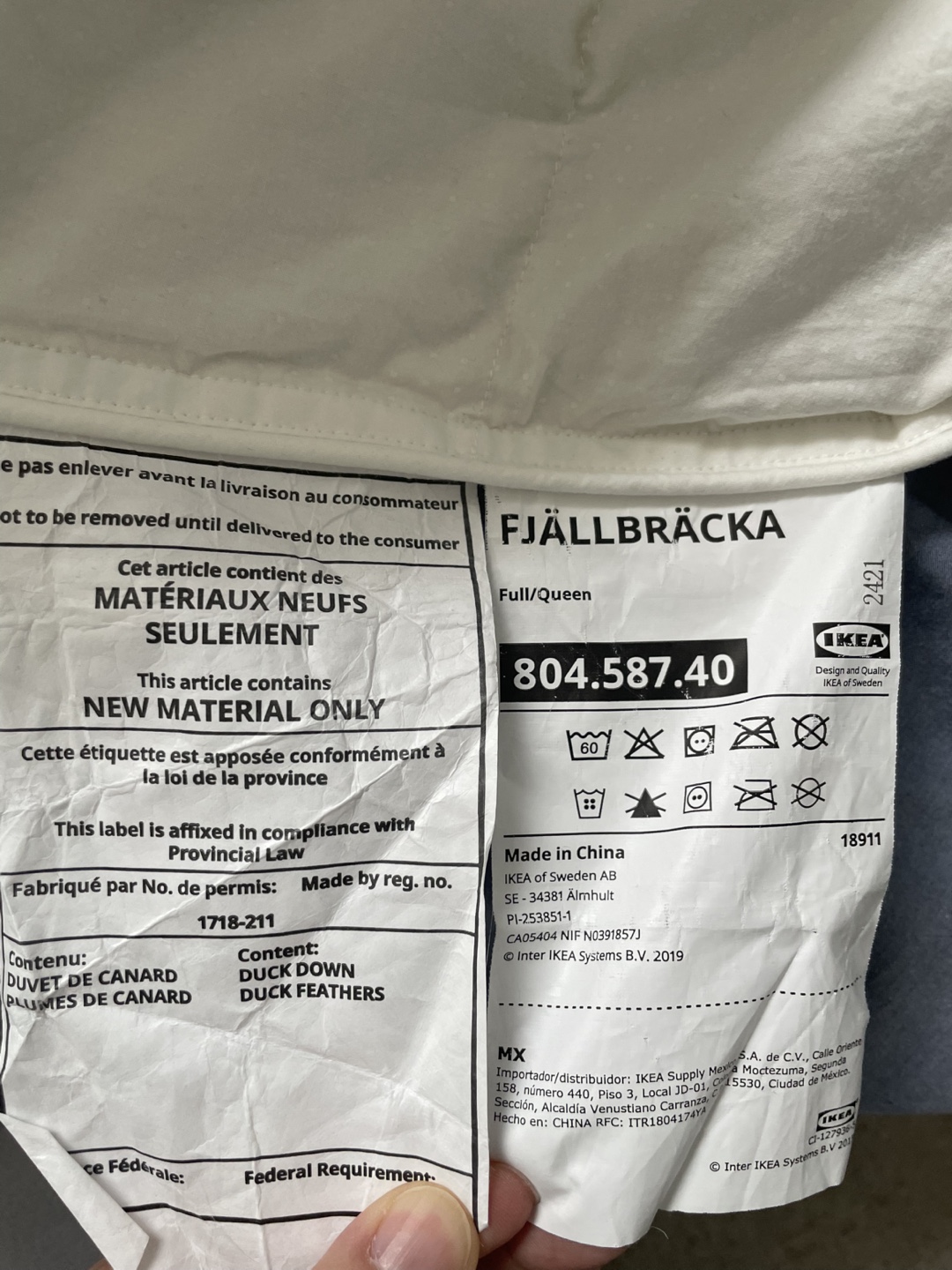 IKEA FJÄLLBRÄCKA Full/Queen Duvet with Duck Feathers - photo 3