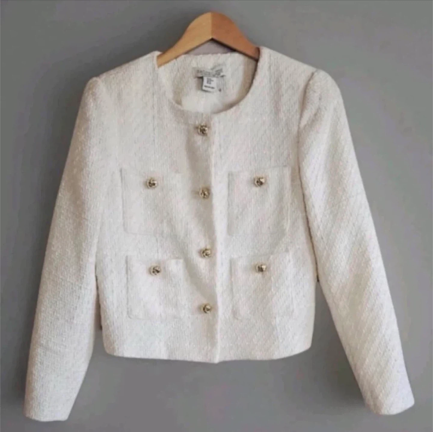 Rachel Zoe Tweed Jacket with Gold Buttons - Size S - photo 3