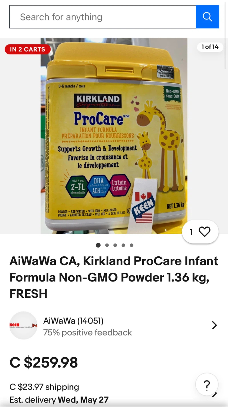 Kirkland ProCare Infant Formula Non-GMO Powder 1.36 kg