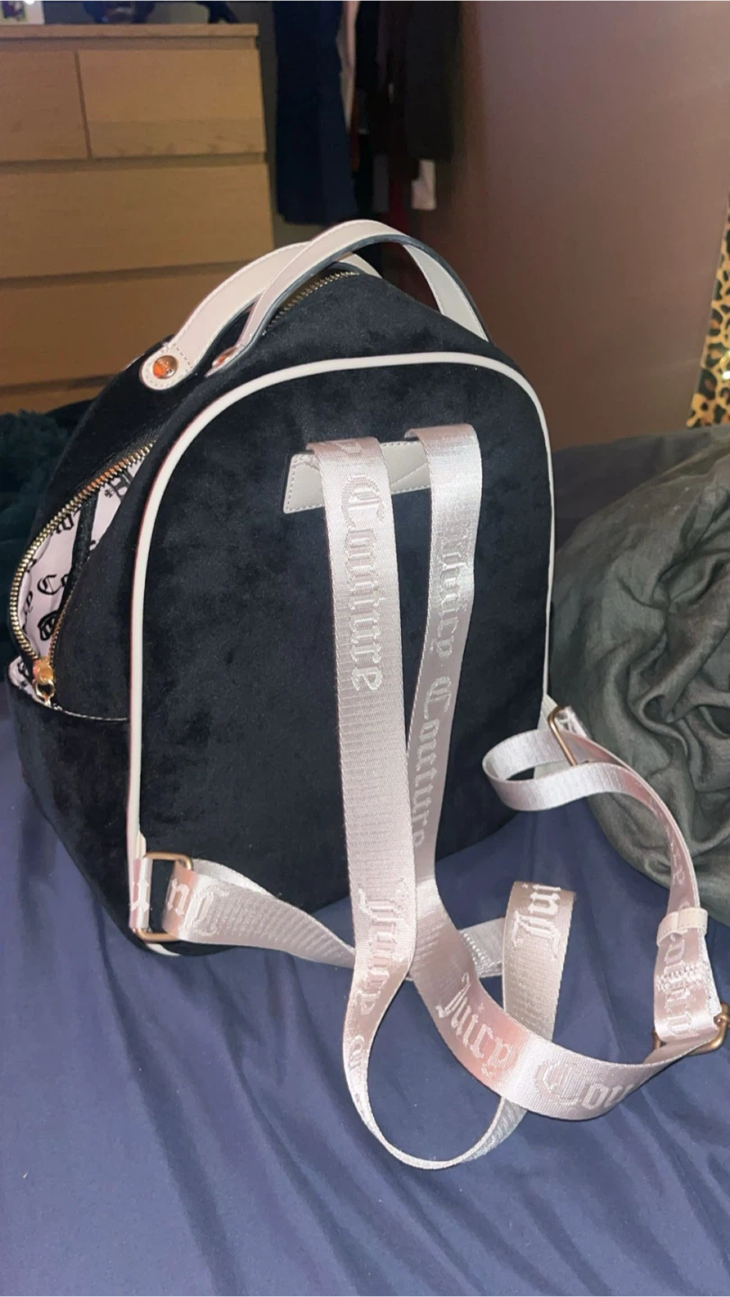 Juicy Couture Black Velour Mini Backpack - photo 2