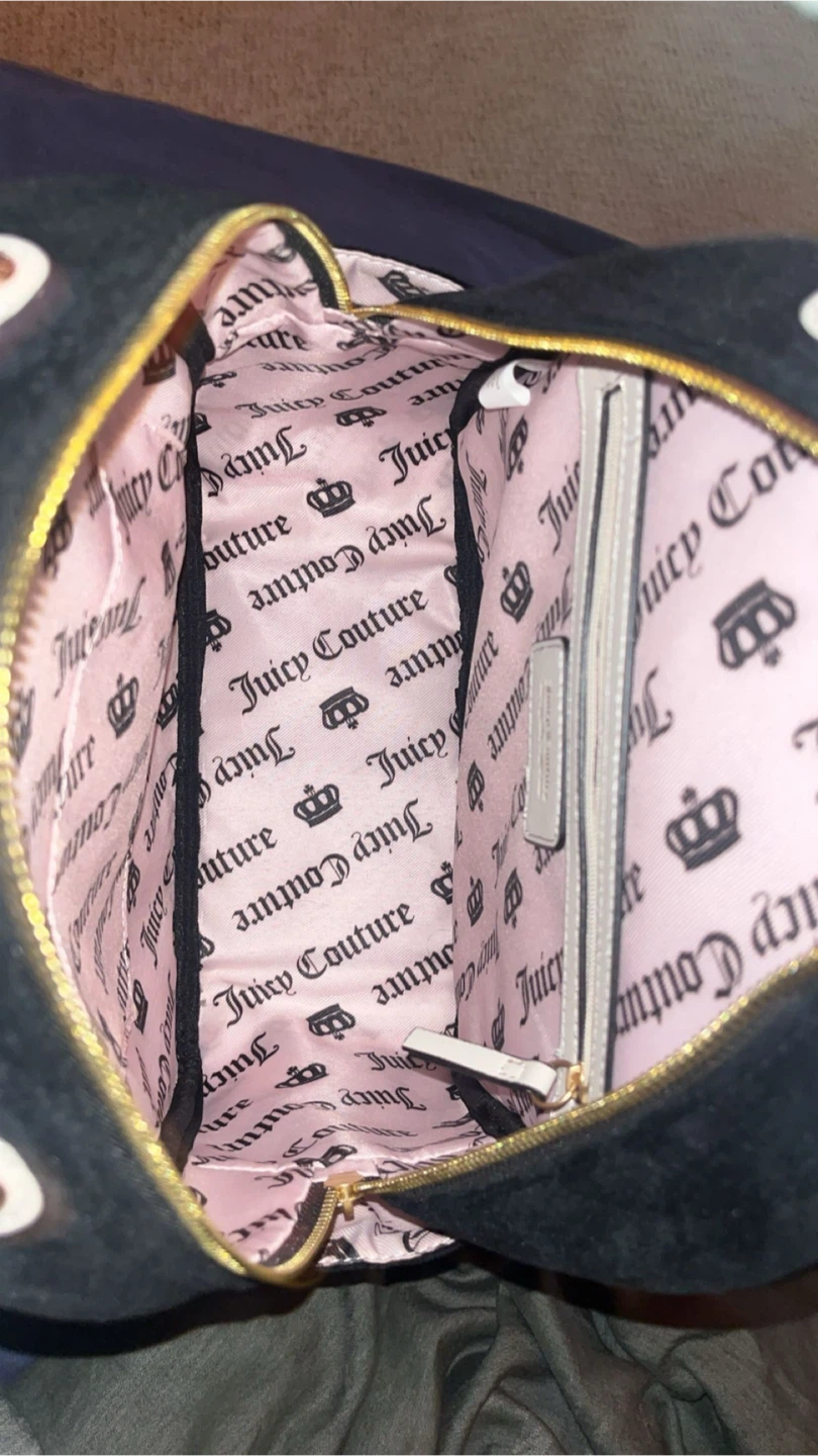Juicy Couture Black Velour Mini Backpack - photo 3
