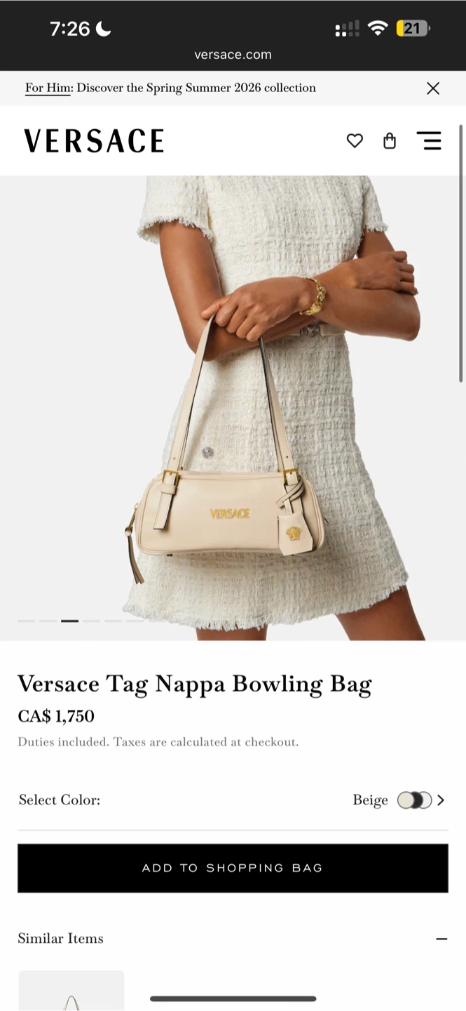 (authentic!!) yellow versace tag nappa bowling bag - photo 3