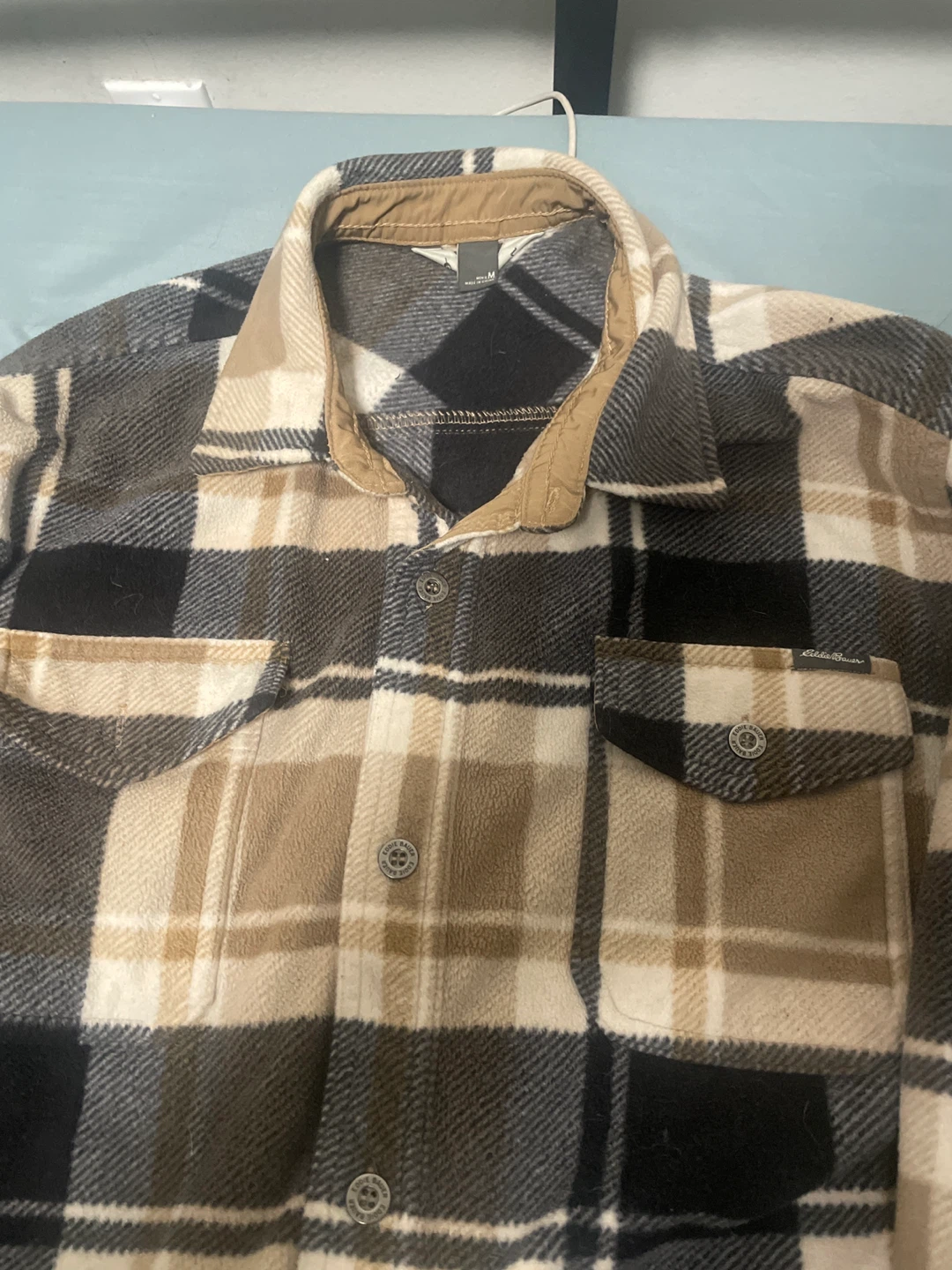 Eddie Bauer Plaid Fleece Shirt - Medium - photo 2