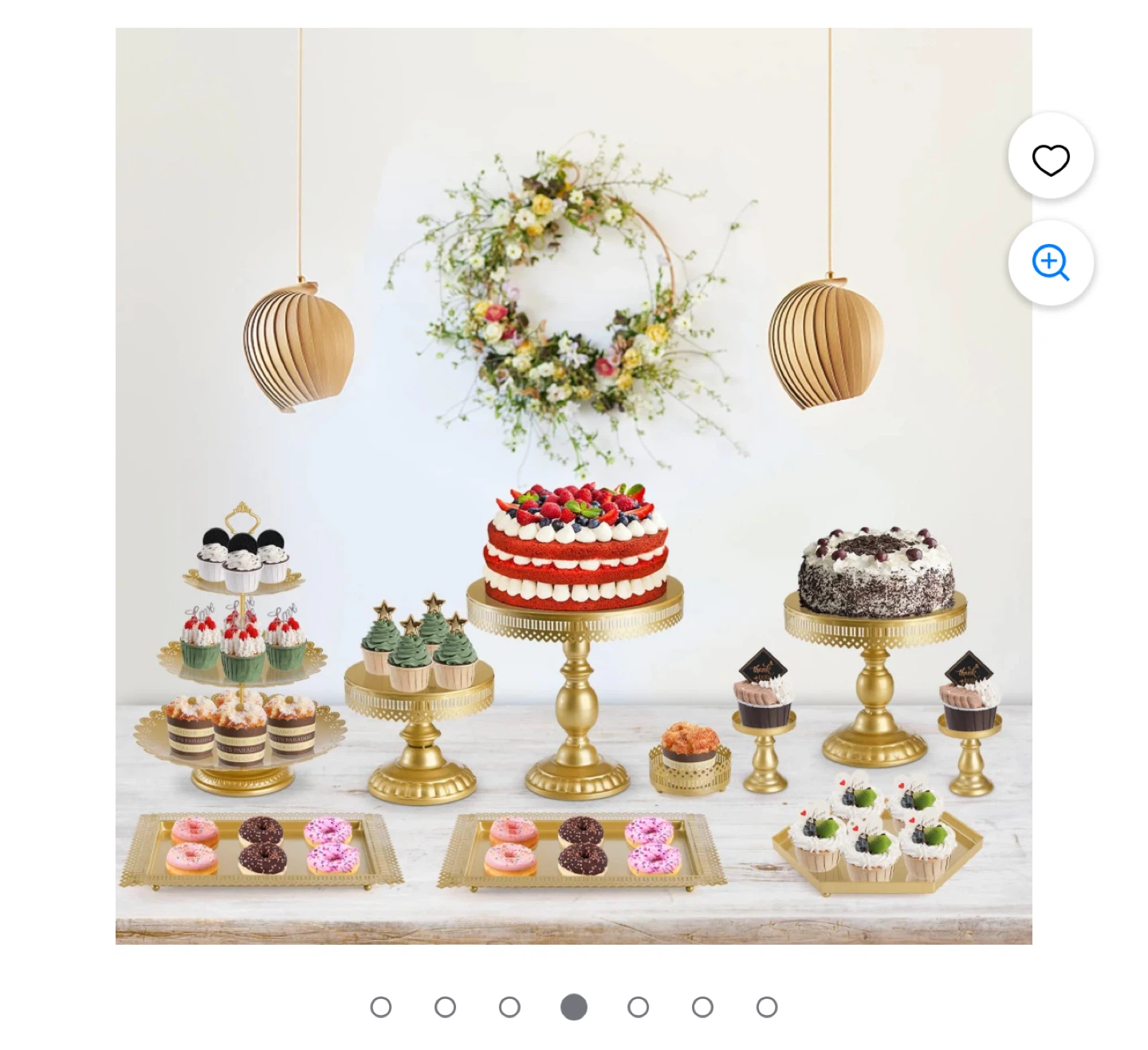 Hedume Set of 10 Gold Cake Stands & Dessert Display Trays - photo 4