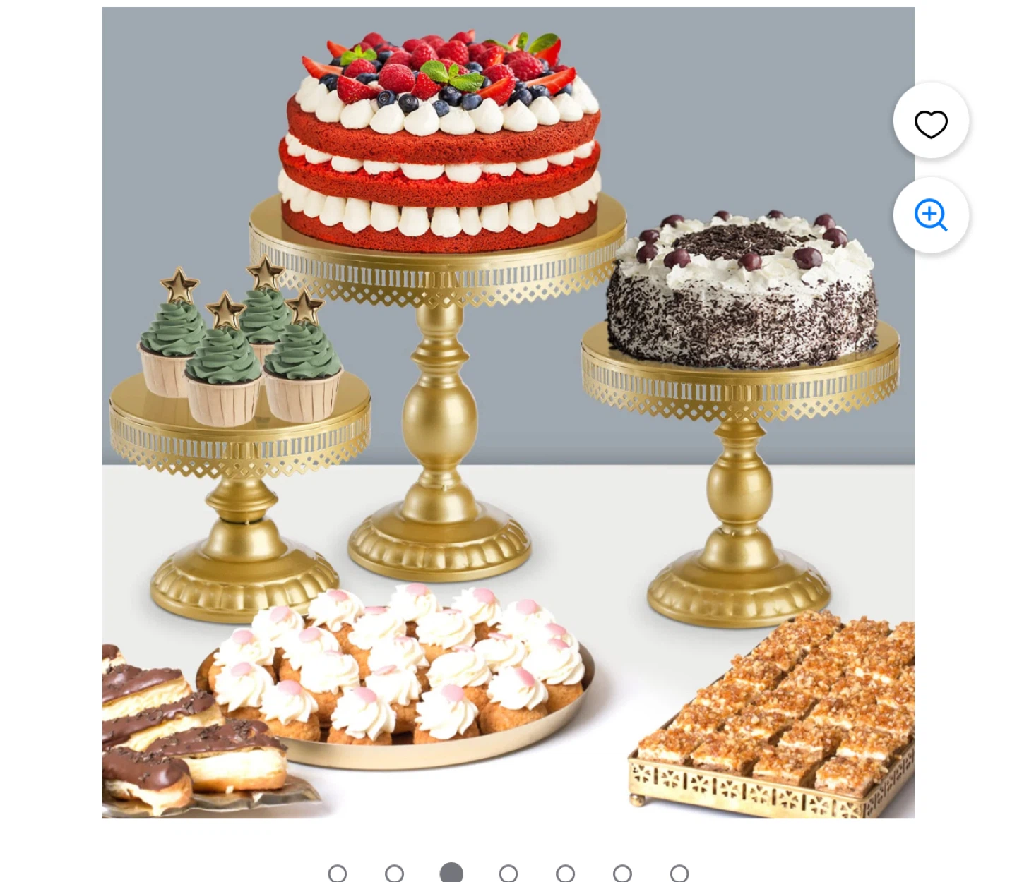 Hedume Set of 10 Gold Cake Stands & Dessert Display Trays