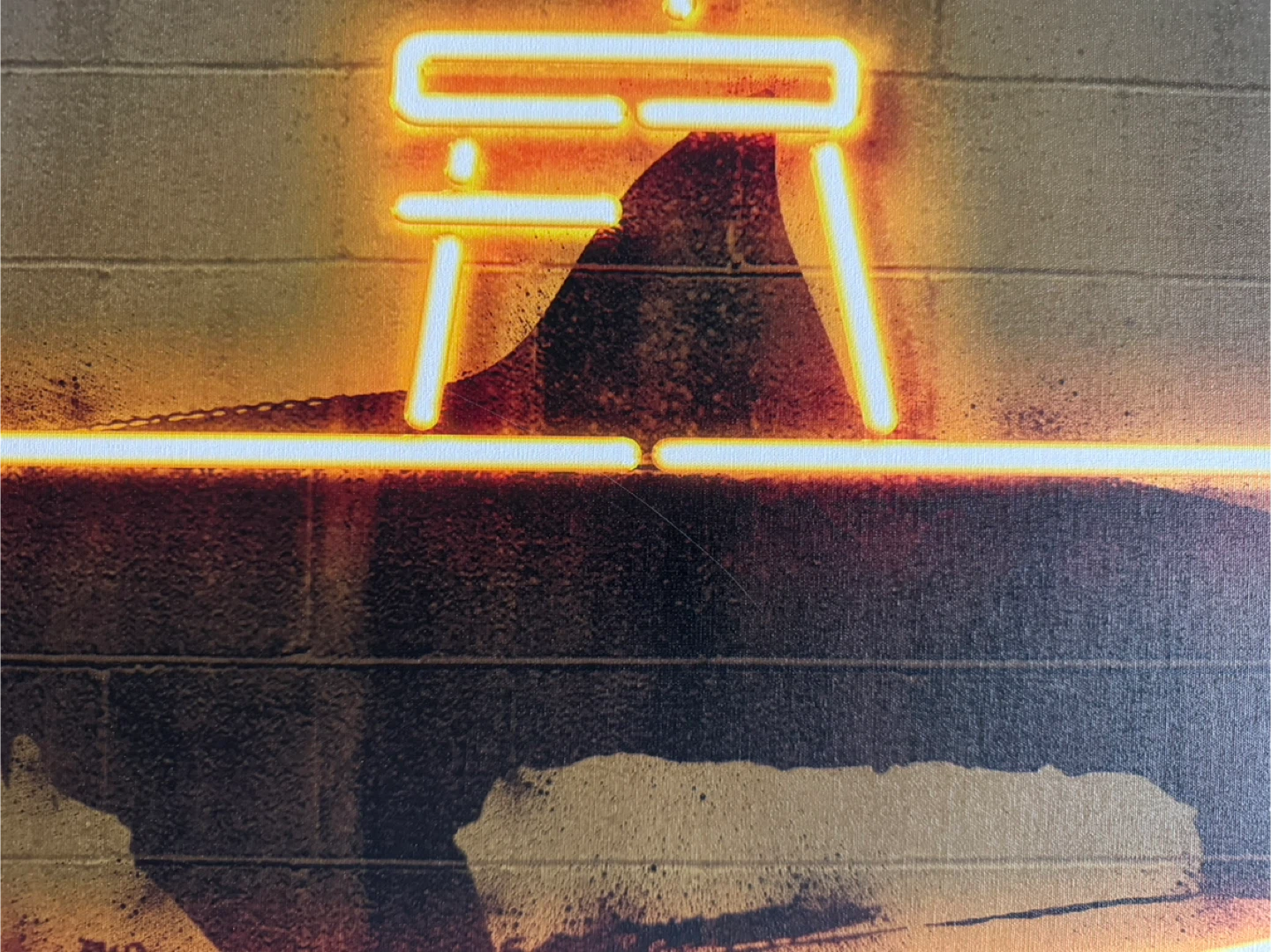 Neon Shark Submarine Wall Street Art - photo 2