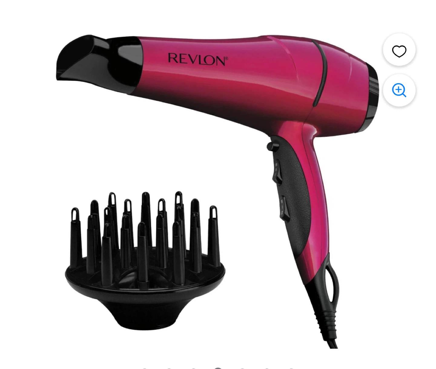 Revlon Pink Hair Dryer with Diffuser and Concentrator - photo 3
