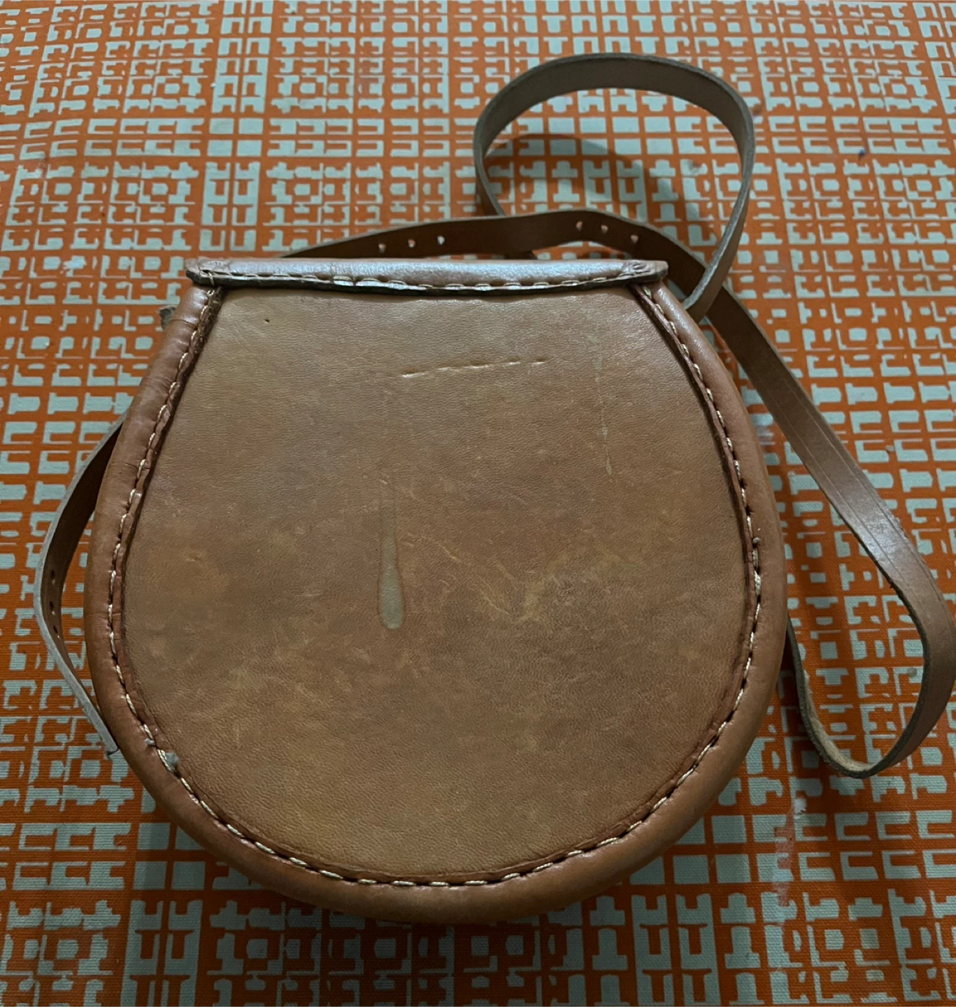 Leather and woven cross-body bag - photo 2