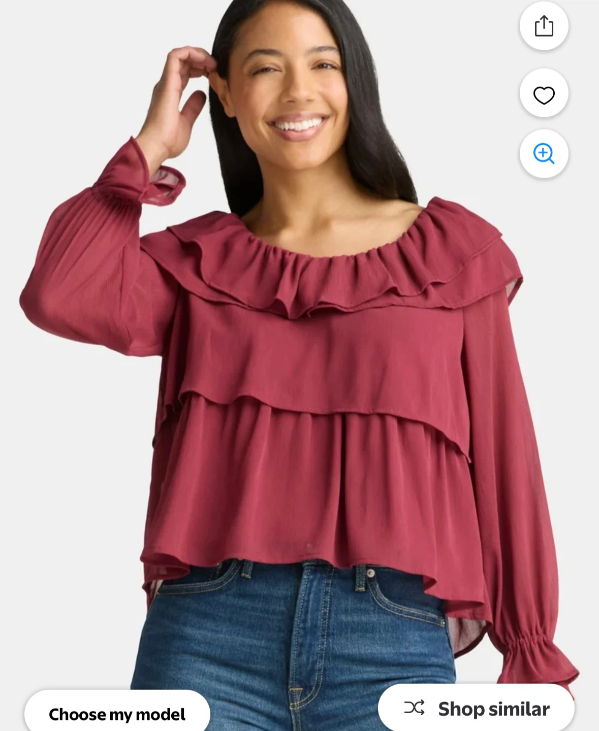 Women's Ruffled Tiered Long Sleeve Blouse - photo 2