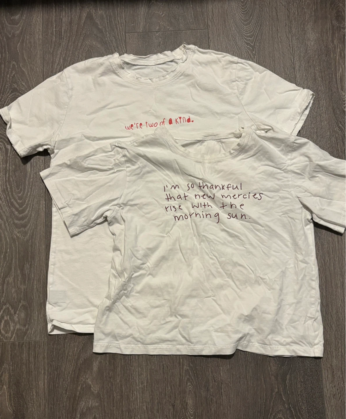 white graphic tees (set of 2)