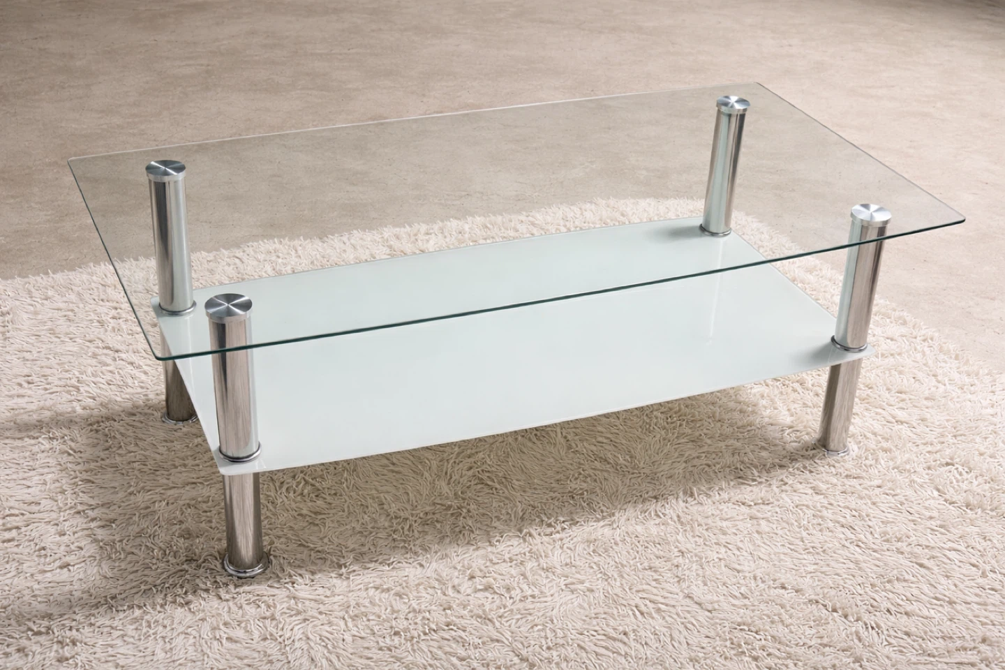 Glass Top Coffee Table with Lower Shelf - photo 2