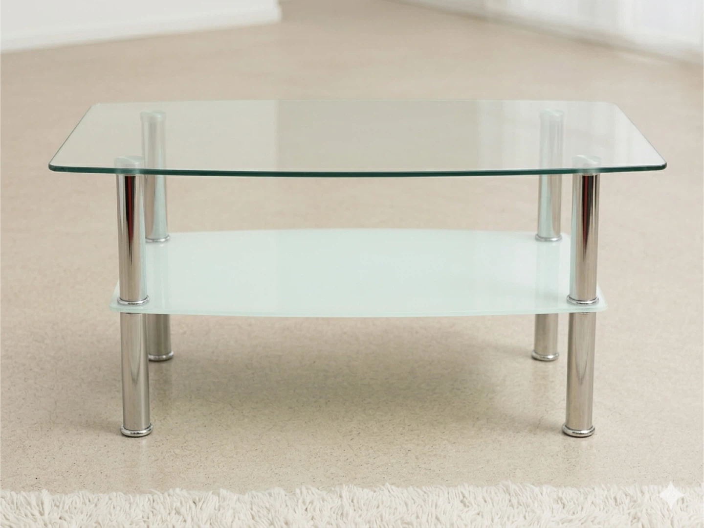 Glass Top Coffee Table with Lower Shelf - photo 3
