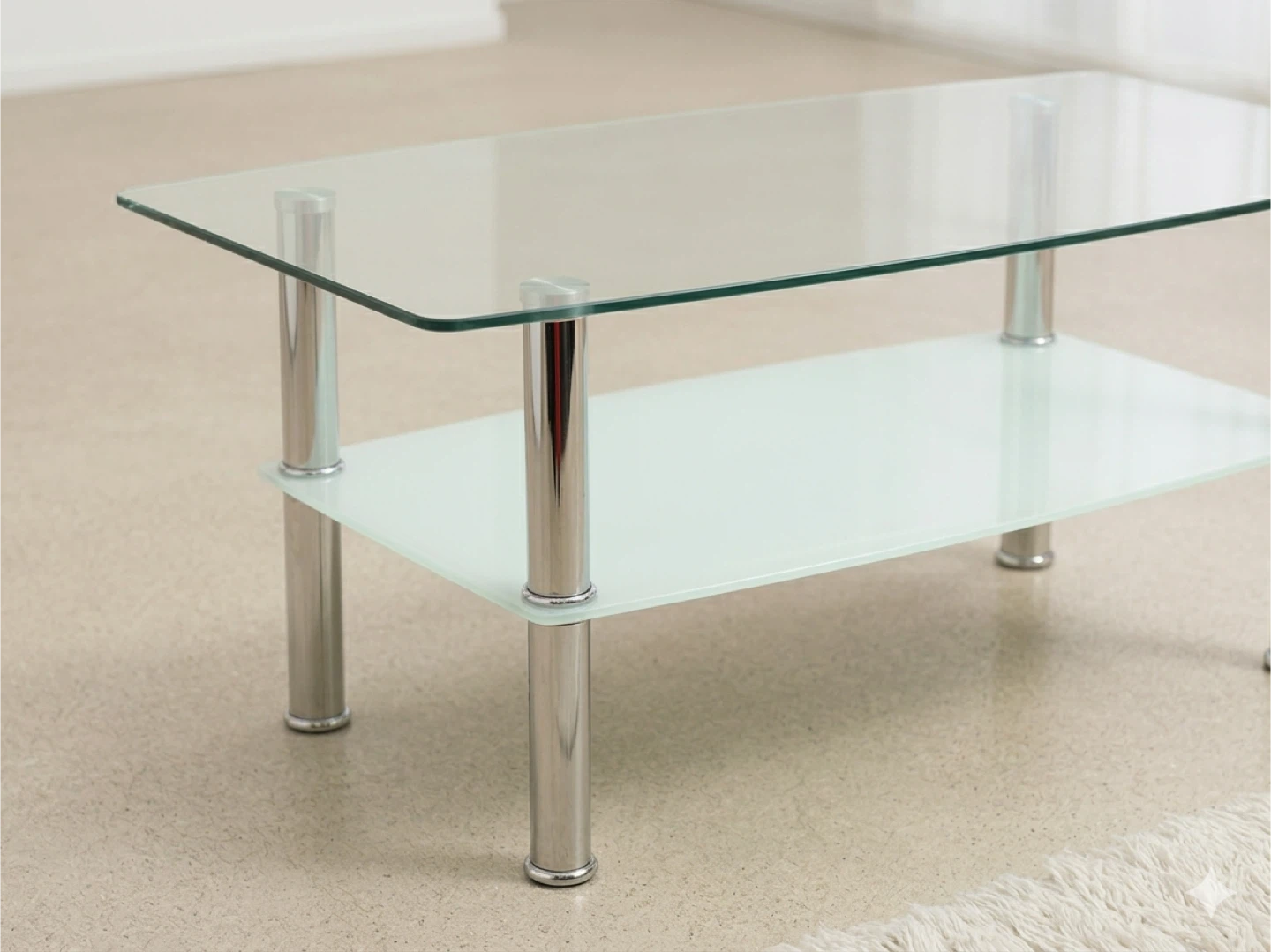 Glass Top Coffee Table with Lower Shelf - photo 4