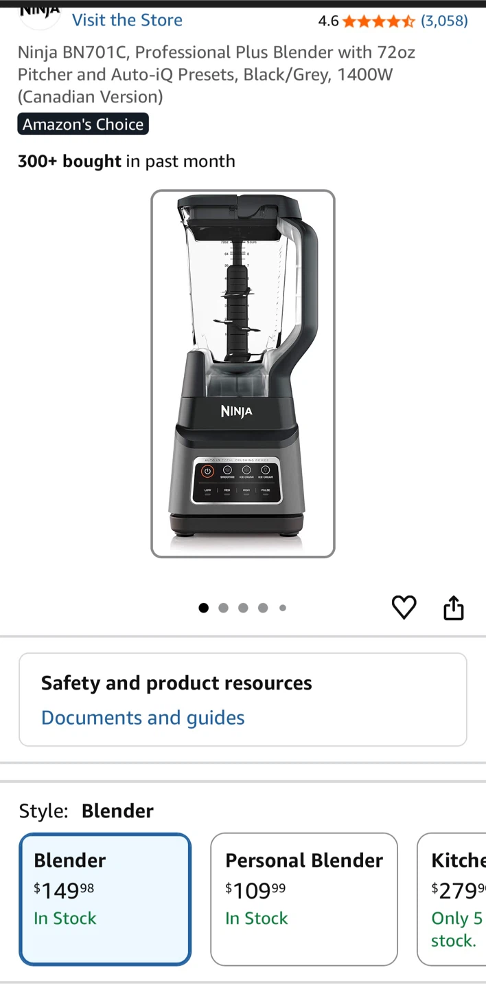Ninja BN701C Professional Plus Blender 72oz Pitcher Auto-IQ - photo 2