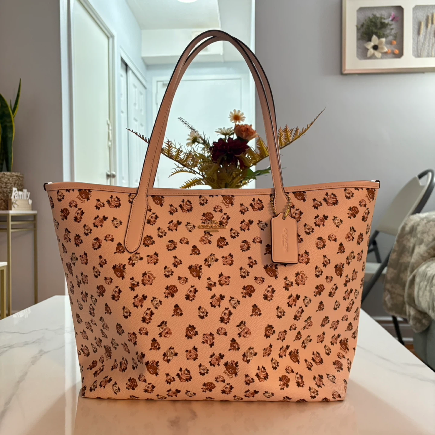 Coach Floral Print Tote Bag